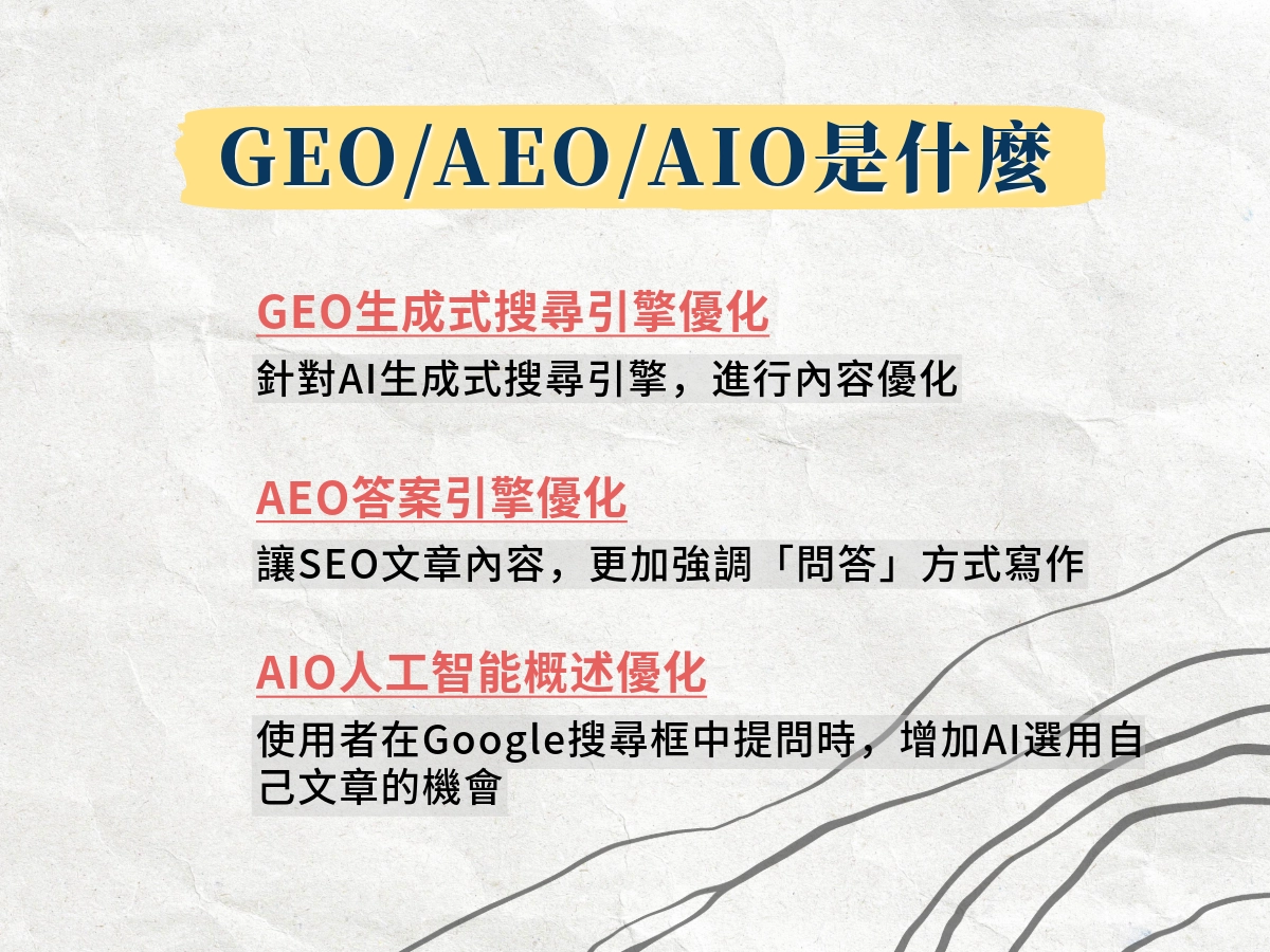 GEO、AEO、AIO是什麼